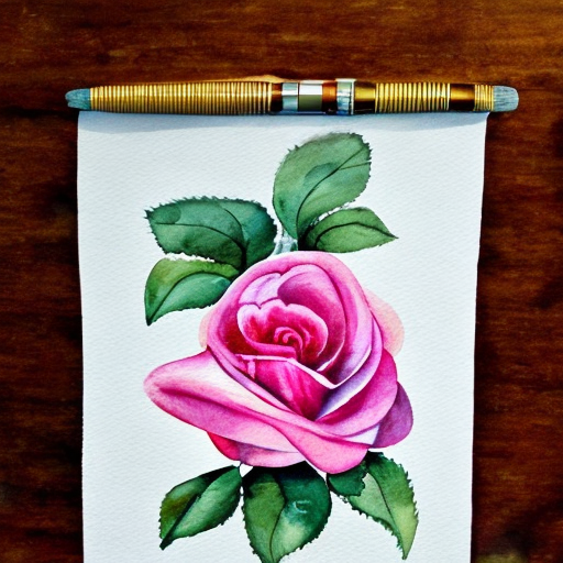 Watercolor illustration of a rose